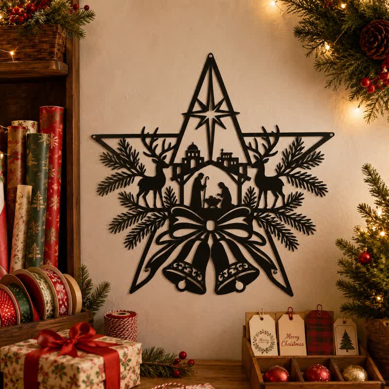 Christianartworkshop Rustic Nativity Scene Metal Wall Sign: Symbol of Timeless Sacred Promise - image 3