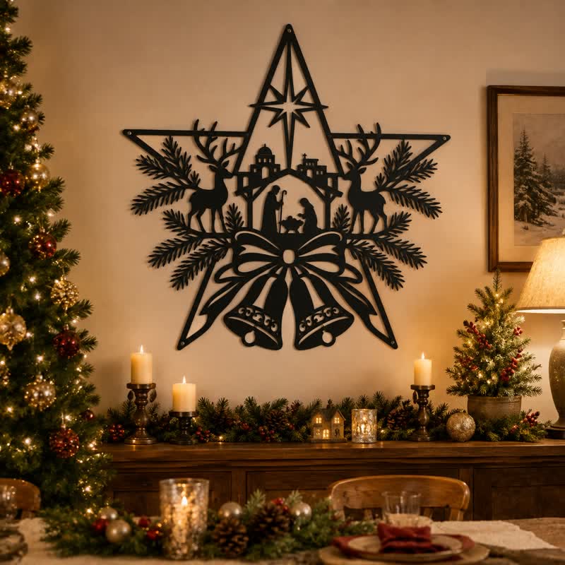 Christianartworkshop Rustic Nativity Scene Metal Wall Sign: Symbol of Timeless Sacred Promise - image 2