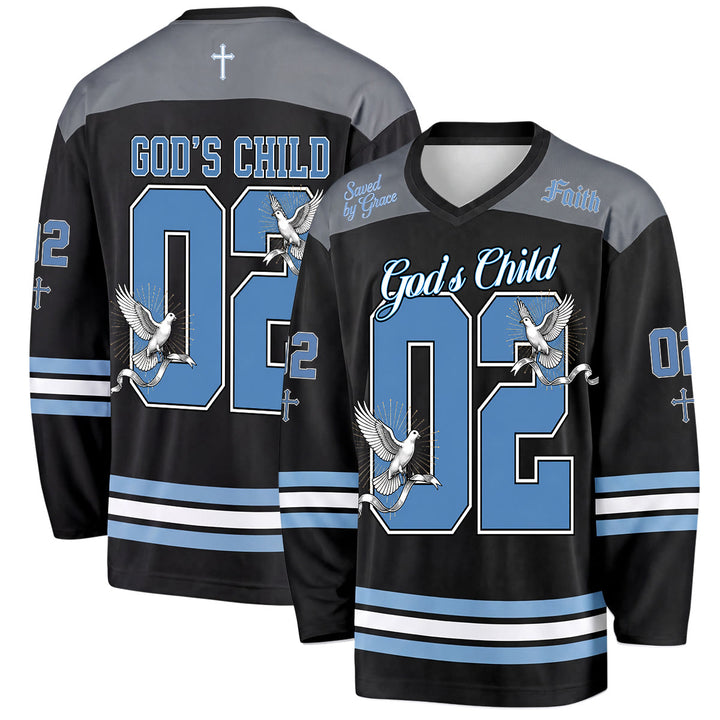 Christianartworkshop God's Child 02 Grace Dove Long Sleeve Hockey Jersey - 5XL - image 0