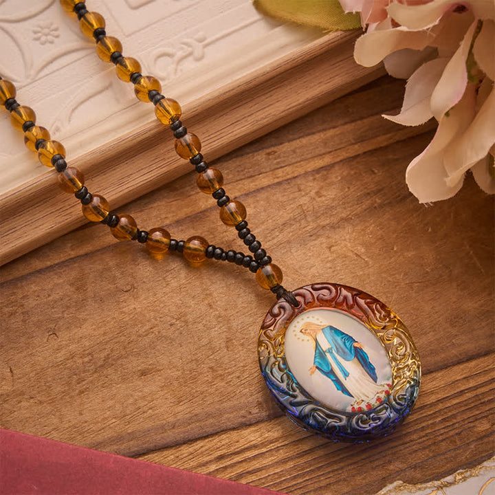 Christianartworkshop Holy Figure Collection Glass Beaded Necklace: Token of Sweet Divine Remembrance - Our Lady D - image 19