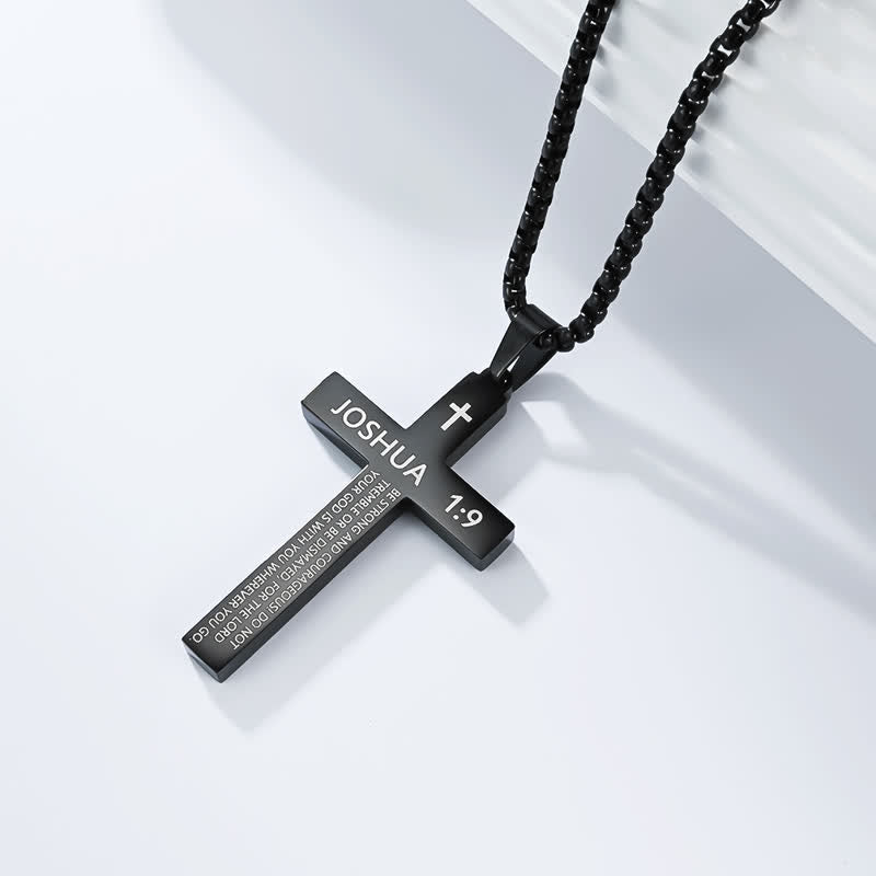Christianartworkshop Heavy Duty Scripture Cross Necklace: Sign of Unfailing Divine Shelter - Black - 1:9 - image 16