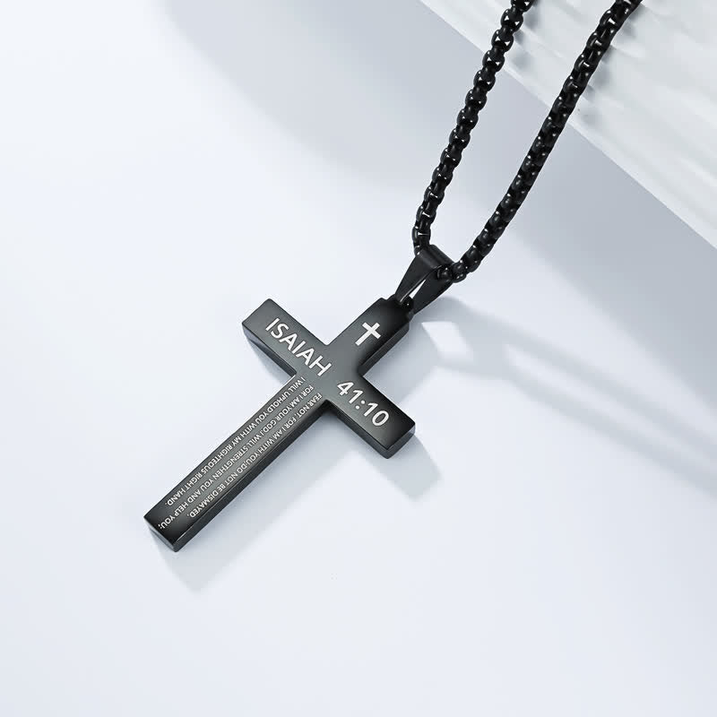 Christianartworkshop Heavy Duty Scripture Cross Necklace: Sign of Unfailing Divine Shelter - Black - 41:10 - image 14