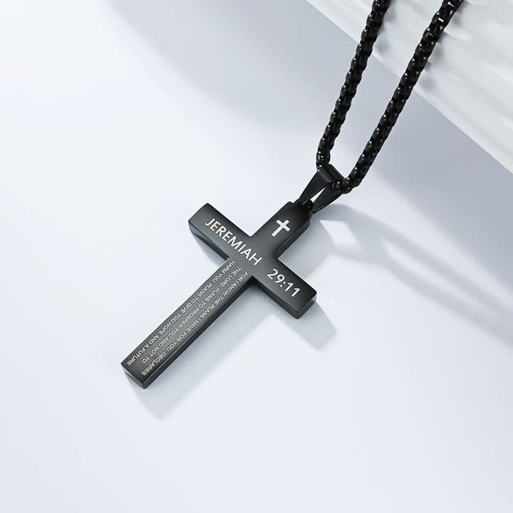 Christianartworkshop Heavy Duty Scripture Cross Necklace: Sign of Unfailing Divine Shelter - Black - 29:11 - image 15