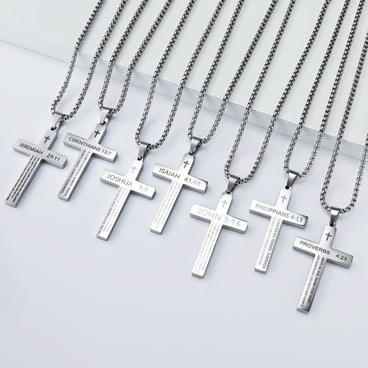 Christianartworkshop Heavy Duty Scripture Cross Necklace: Sign of Unfailing Divine Shelter - image 0