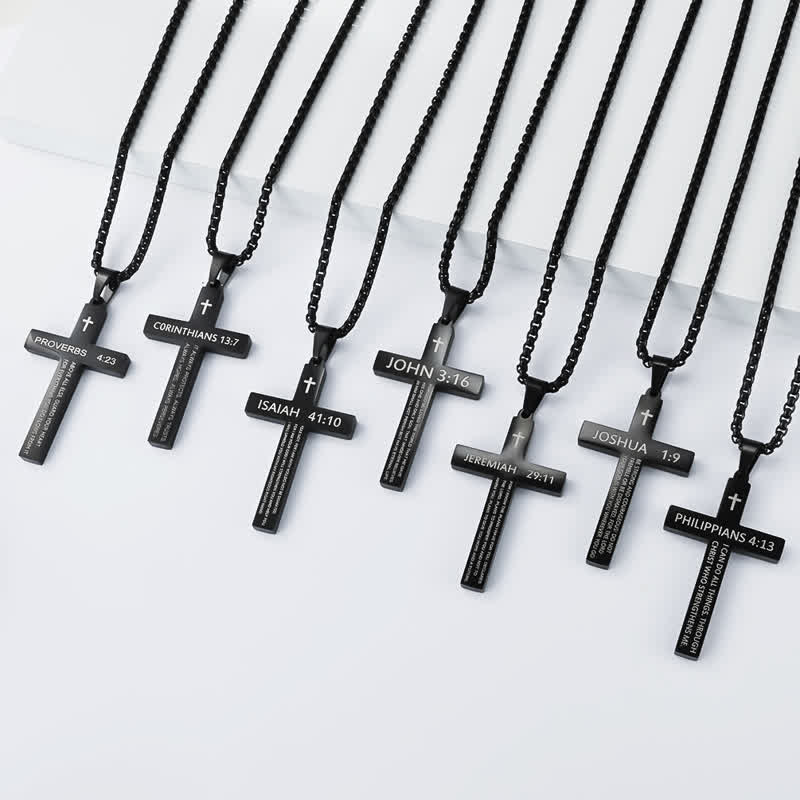 Christianartworkshop Heavy Duty Scripture Cross Necklace: Sign of Unfailing Divine Shelter - image 1