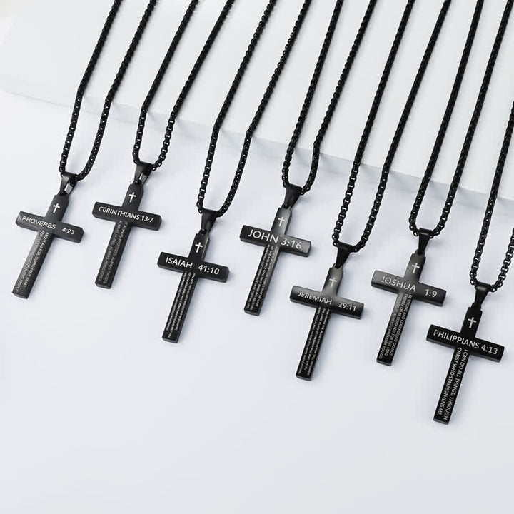 Christianartworkshop Heavy Duty Scripture Cross Necklace: Sign of Unfailing Divine Shelter - image 1