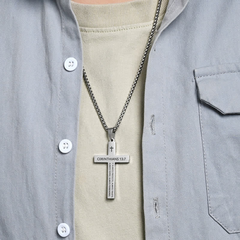 Christianartworkshop Heavy Duty Scripture Cross Necklace: Sign of Unfailing Divine Shelter - image 2