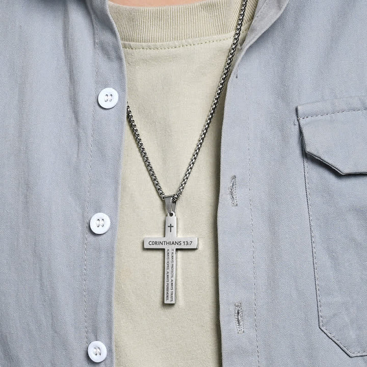 Christianartworkshop Heavy Duty Scripture Cross Necklace: Sign of Unfailing Divine Shelter - image 2