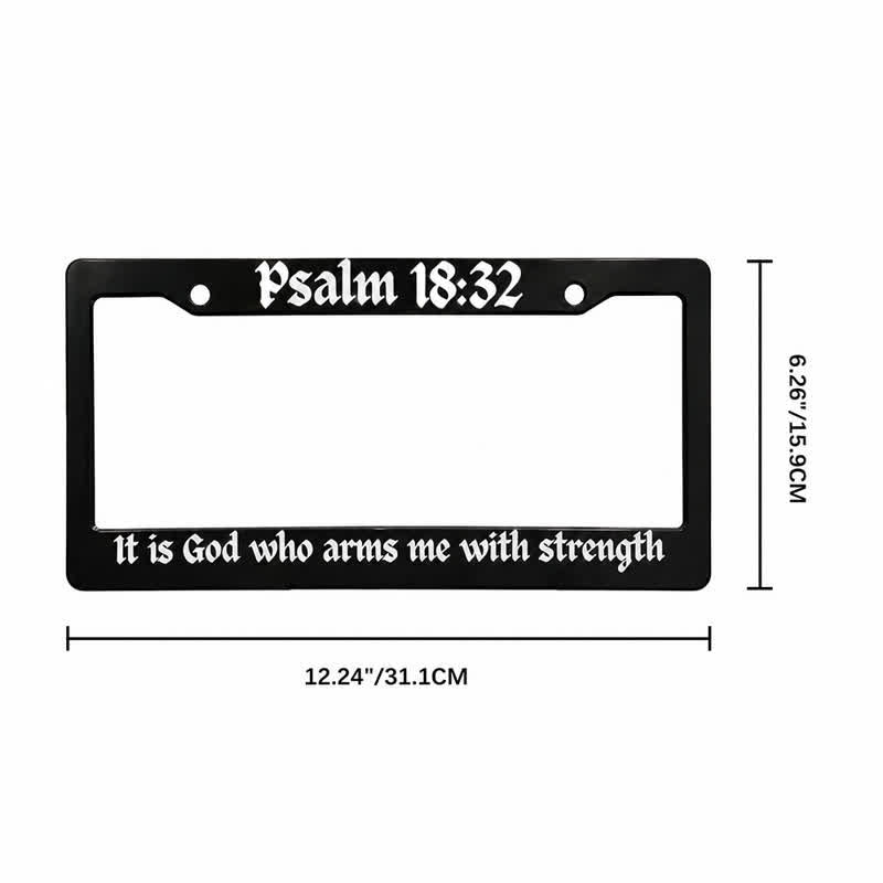 Christianartworkshop Psalm 18:32 Scripture Metal Car Frame: Emblem of Abiding Heavenly Strength - image 7