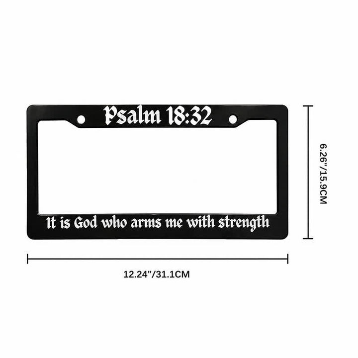 Christianartworkshop Psalm 18:32 Scripture Metal Car Frame: Emblem of Abiding Heavenly Strength - image 7