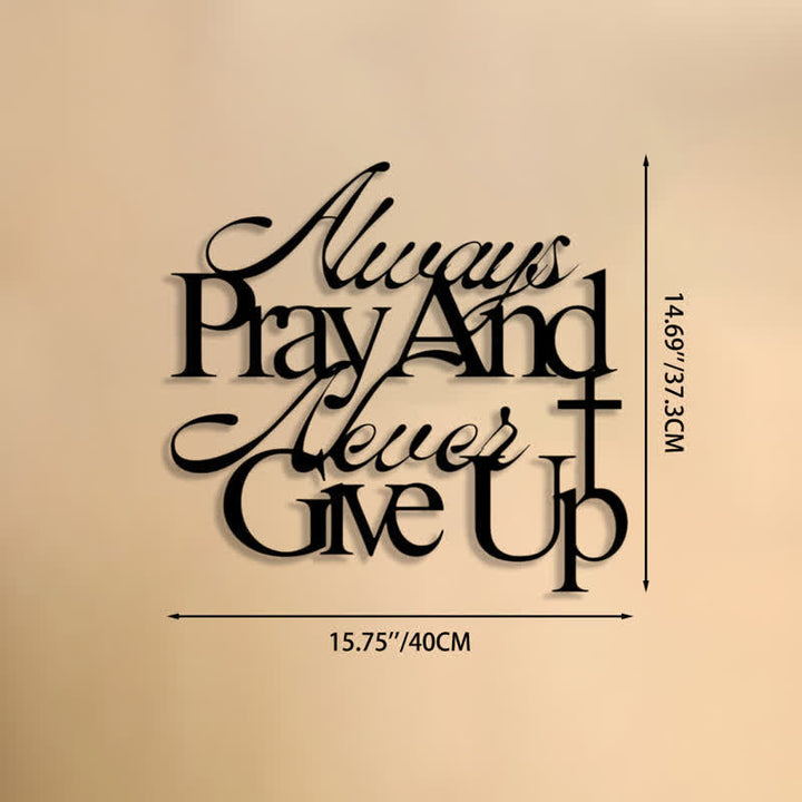 Christianartworkshop Faith Quote Metal Wall Art With Cross Accent: Sign of Gentle Divine Strength - 15.75''*14.69''*0.04''/40*37.3*0.1cm - image 9