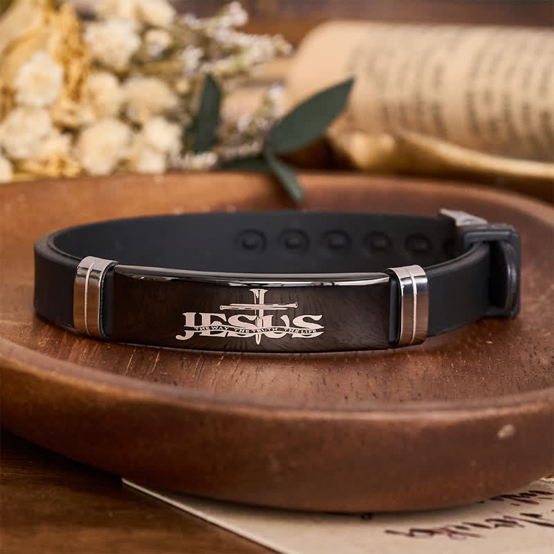 Christianartworkshop Adjustable Faith Jesus Cross Bracelet: Token of Abiding Divine Peace - Jesus & Cross - image 0