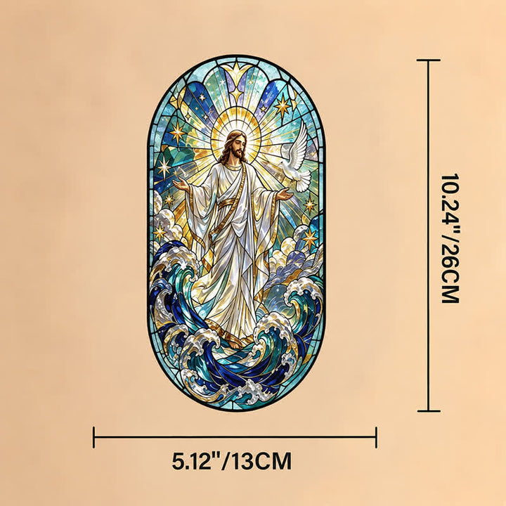 Christianartworkshop Decorative Hanging Jesus Sacred Glass Suncatcher: Carrier of Quiet Devotion - Jesus - image 7