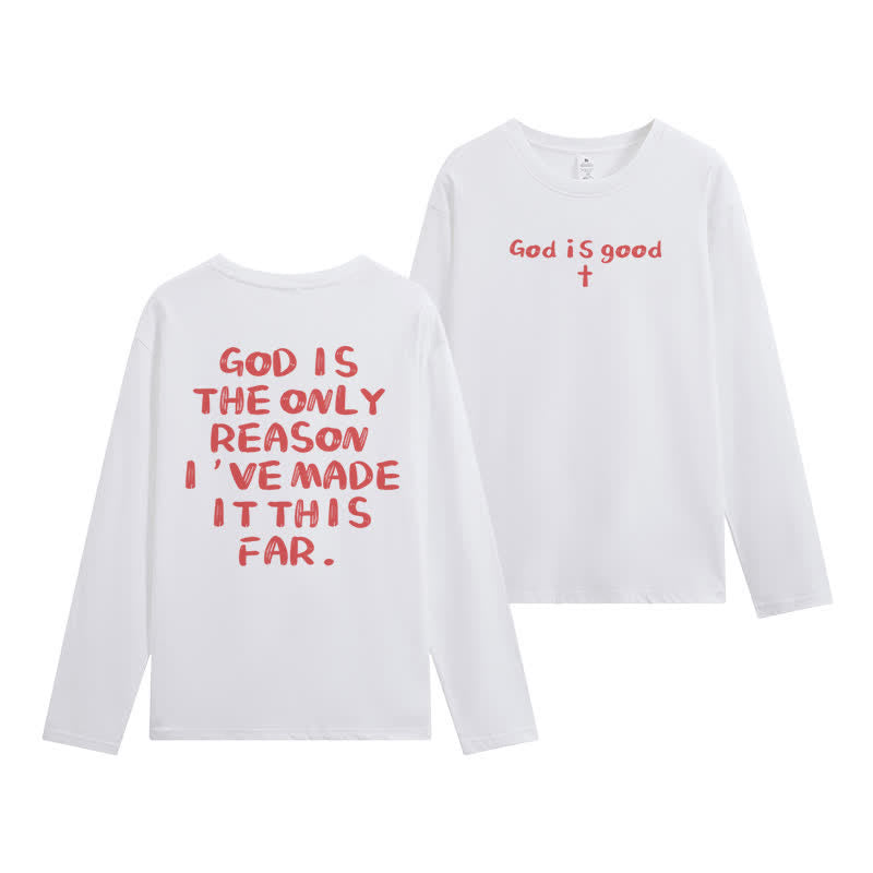 Christianartworkshop God Is The Only Reason Statement White Long-Sleeve T-Shirt - Royal Blue - 4XL - image 0