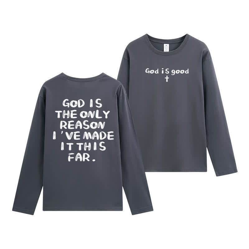 Christianartworkshop God Is The Only Reason Statement White Long-Sleeve T-Shirt - Grey - 4XL - image 9