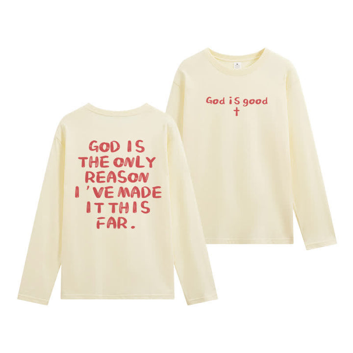 Christianartworkshop God Is The Only Reason Statement White Long-Sleeve T-Shirt - Beige - 4XL - image 33