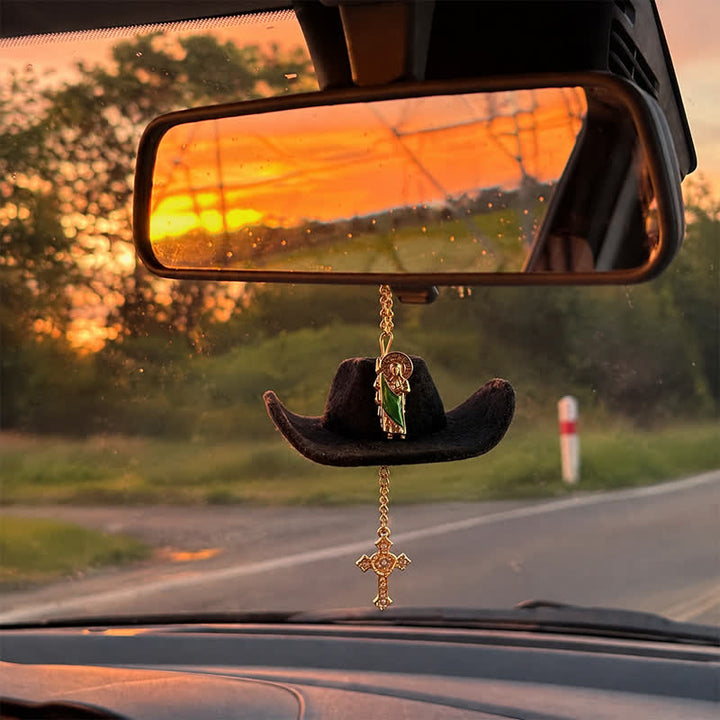 Christianartworkshop Cross St. Jude & Our Lady Car Pendant: Symbol Of Enduring Heavenly Hope - image 5