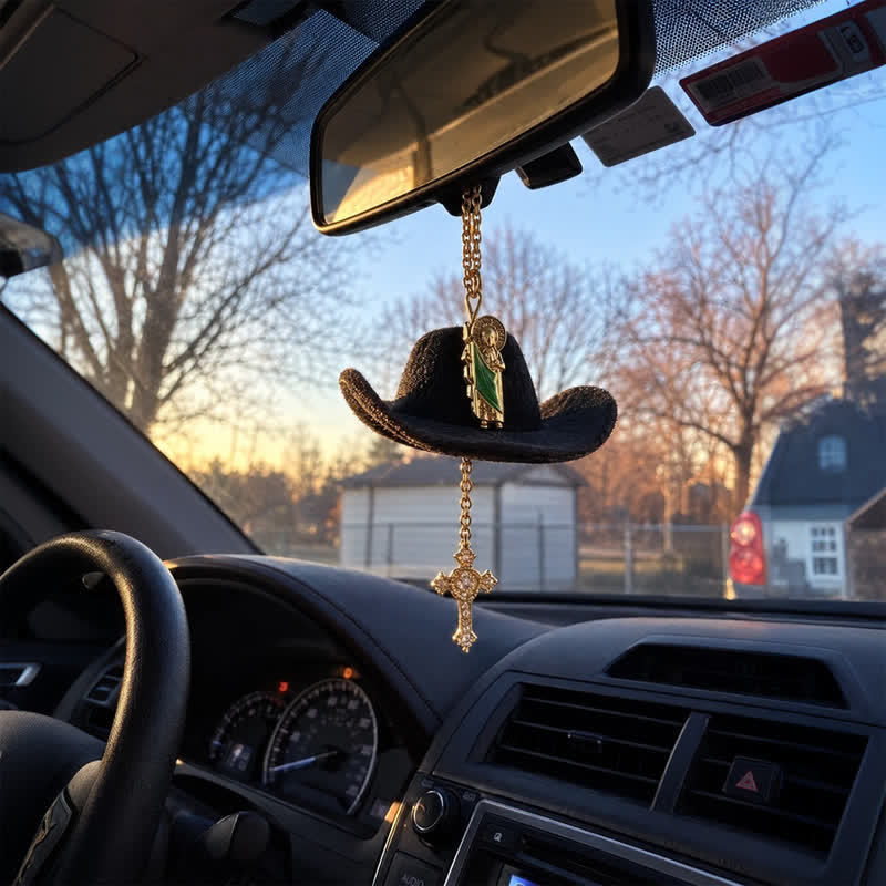Christianartworkshop Cross St. Jude & Our Lady Car Pendant: Symbol Of Enduring Heavenly Hope - image 4