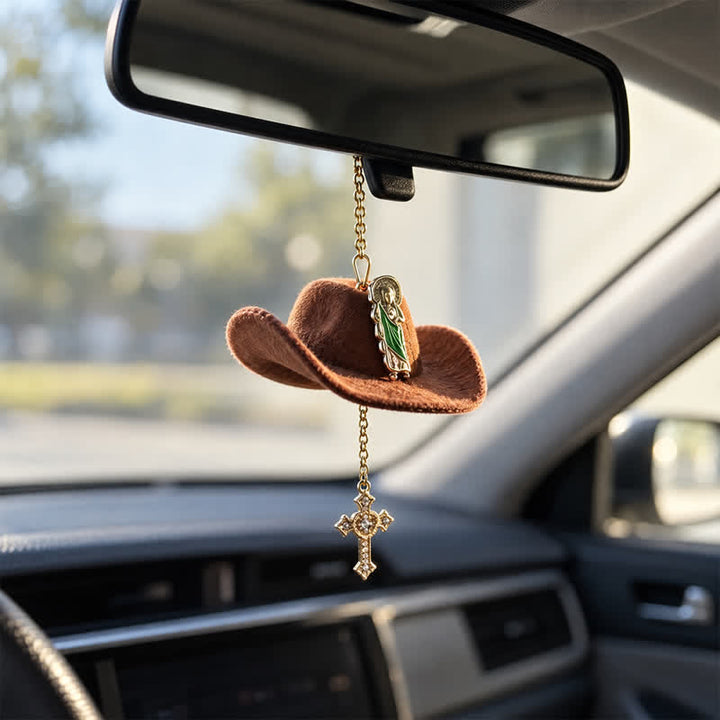 Christianartworkshop Cross St. Jude & Our Lady Car Pendant: Symbol Of Enduring Heavenly Hope - image 7