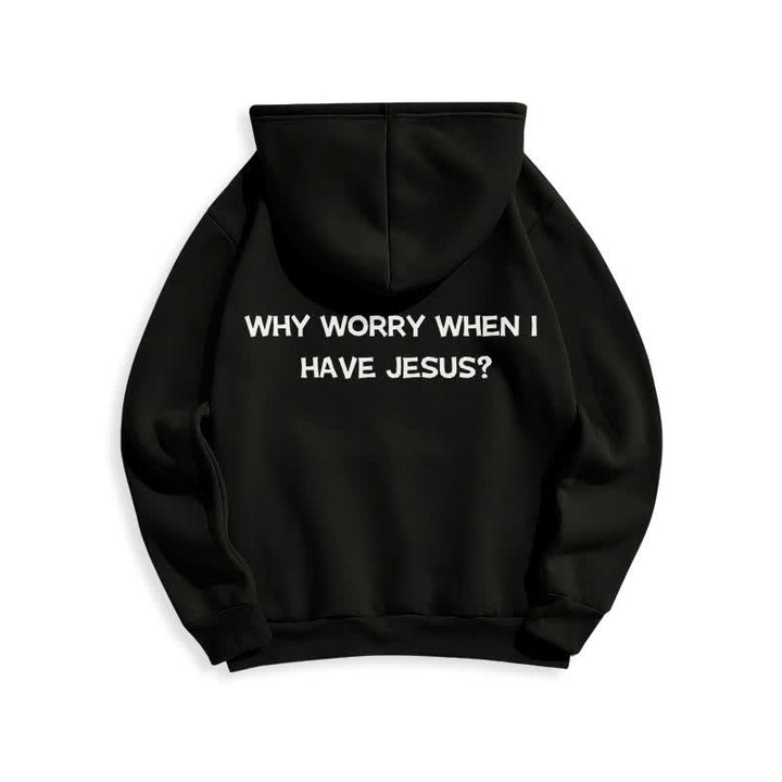 Christianartworkshop Why Worry When I Have Jesus Oversized Pullover Hoodie - image 4