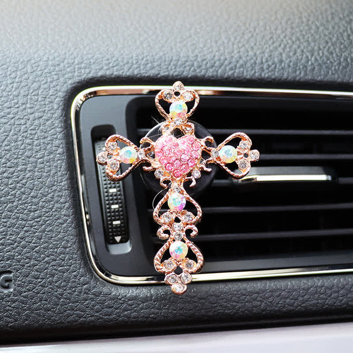 Christianartworkshop Sparkling Rhinestone Cross Car Outlet Decor: Emblem of Quiet Divine Comfort - image 15