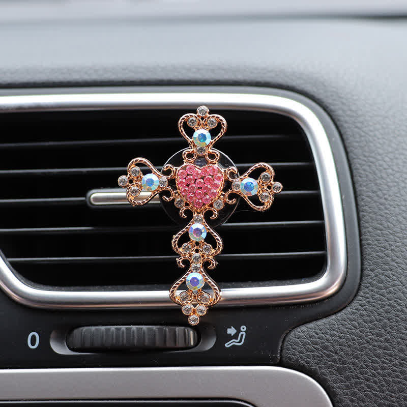 Christianartworkshop Sparkling Rhinestone Cross Car Outlet Decor: Emblem of Quiet Divine Comfort - image 13