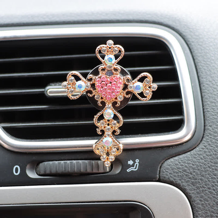Christianartworkshop Sparkling Rhinestone Cross Car Outlet Decor: Emblem of Quiet Divine Comfort - image 14