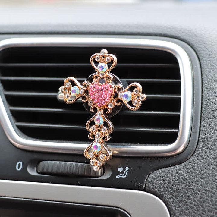 Christianartworkshop Sparkling Rhinestone Cross Car Outlet Decor: Emblem of Quiet Divine Comfort - Champagne - image 12