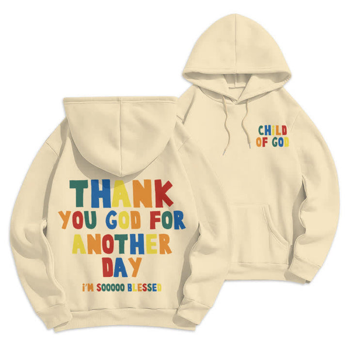 Christianartworkshop Child Of God Back Print Casual Fleece Hoodie - Beige - 2XL - image 6
