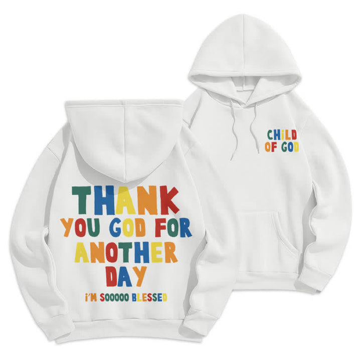 Christianartworkshop Child Of God Back Print Casual Fleece Hoodie - White - 2XL - image 3