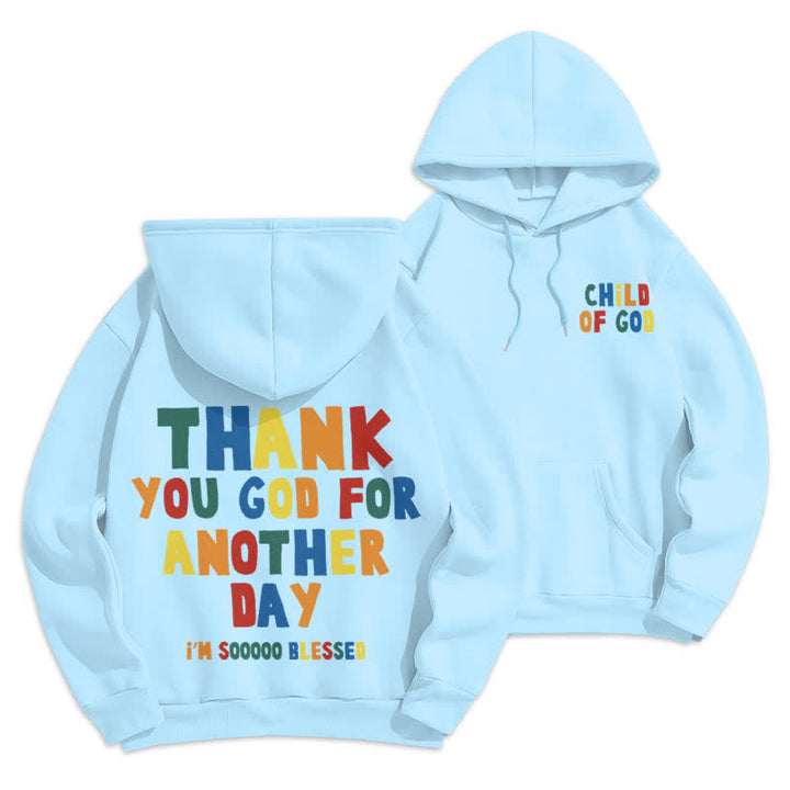 Christianartworkshop Child Of God Back Print Casual Fleece Hoodie - Blue - 2XL - image 15