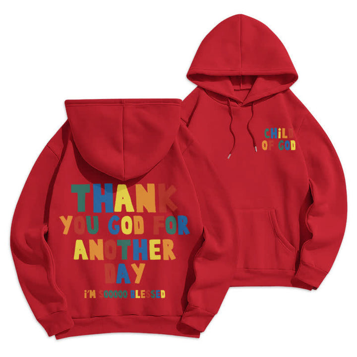 Christianartworkshop Child Of God Back Print Casual Fleece Hoodie - Red - 2XL - image 12