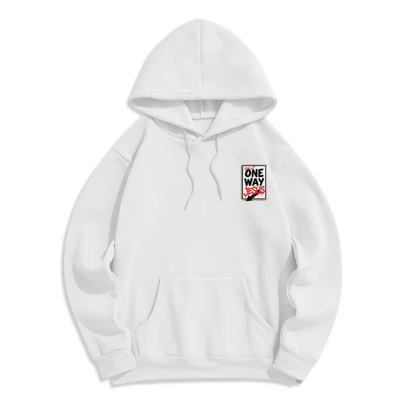 Christianartworkshop One Way Jesus Graffiti Heather Gray Pullover Hoodie - image 5