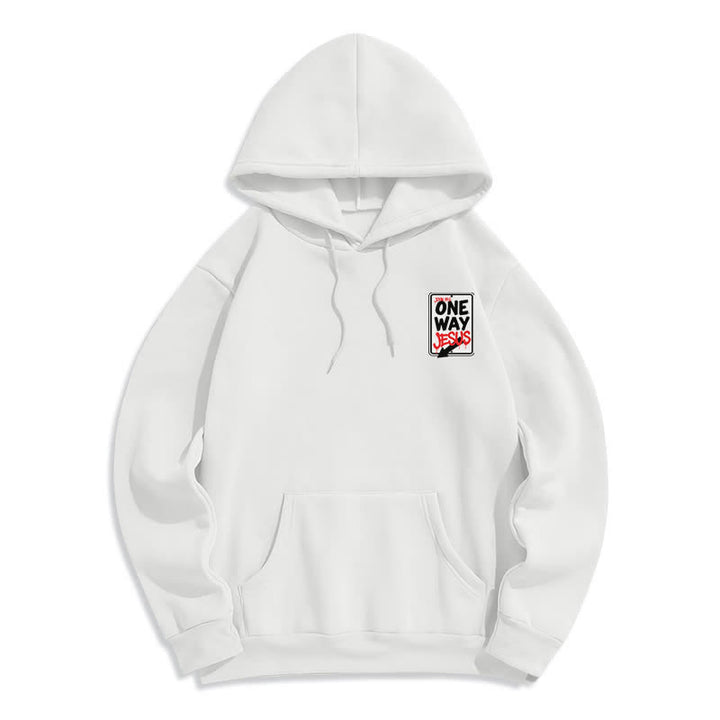 Christianartworkshop One Way Jesus Graffiti Heather Gray Pullover Hoodie - image 5