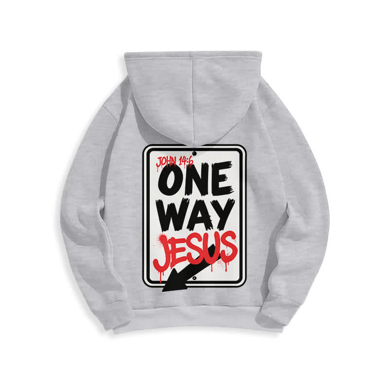 Christianartworkshop One Way Jesus Graffiti Heather Gray Pullover Hoodie - image 1