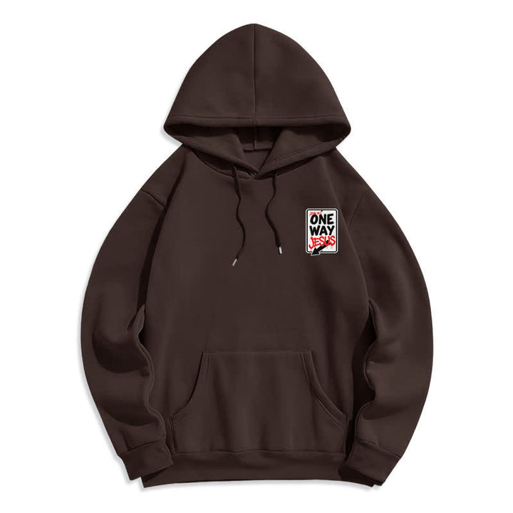 Christianartworkshop One Way Jesus Graffiti Heather Gray Pullover Hoodie - image 14
