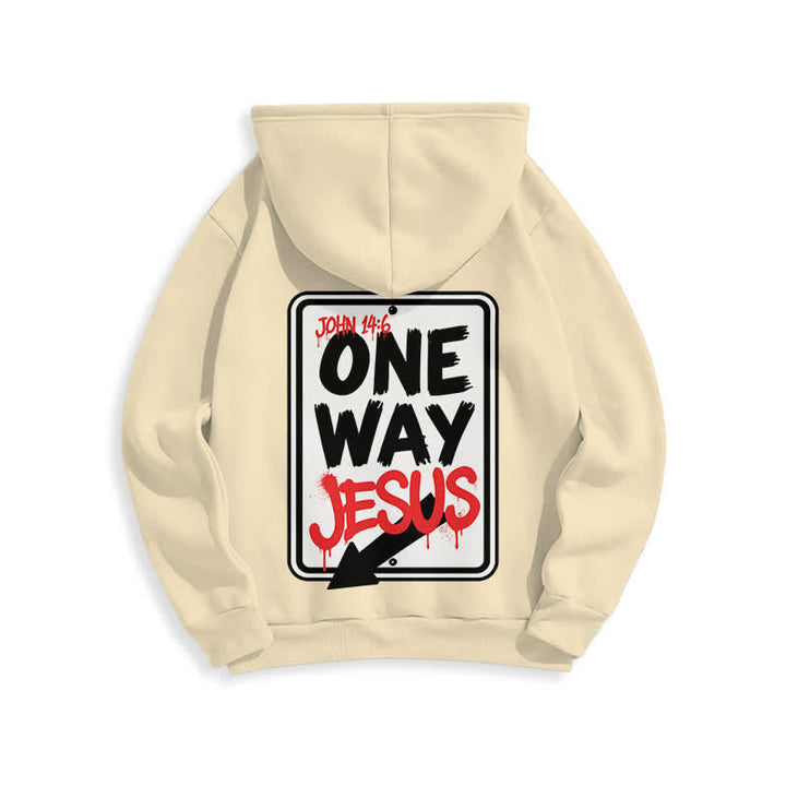 Christianartworkshop One Way Jesus Graffiti Heather Gray Pullover Hoodie - image 16