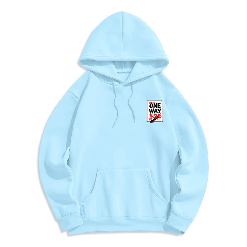 Christianartworkshop One Way Jesus Graffiti Heather Gray Pullover Hoodie - image 20