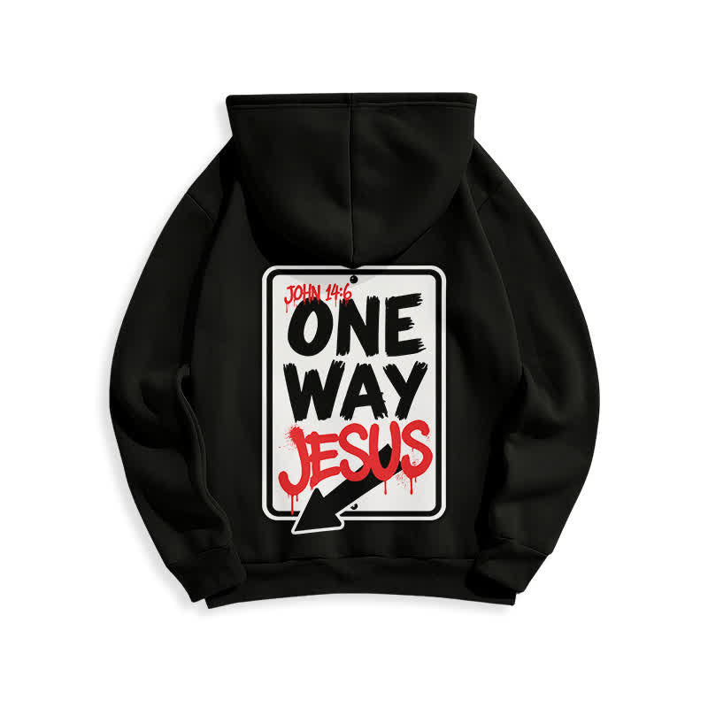 Christianartworkshop One Way Jesus Graffiti Heather Gray Pullover Hoodie - image 7
