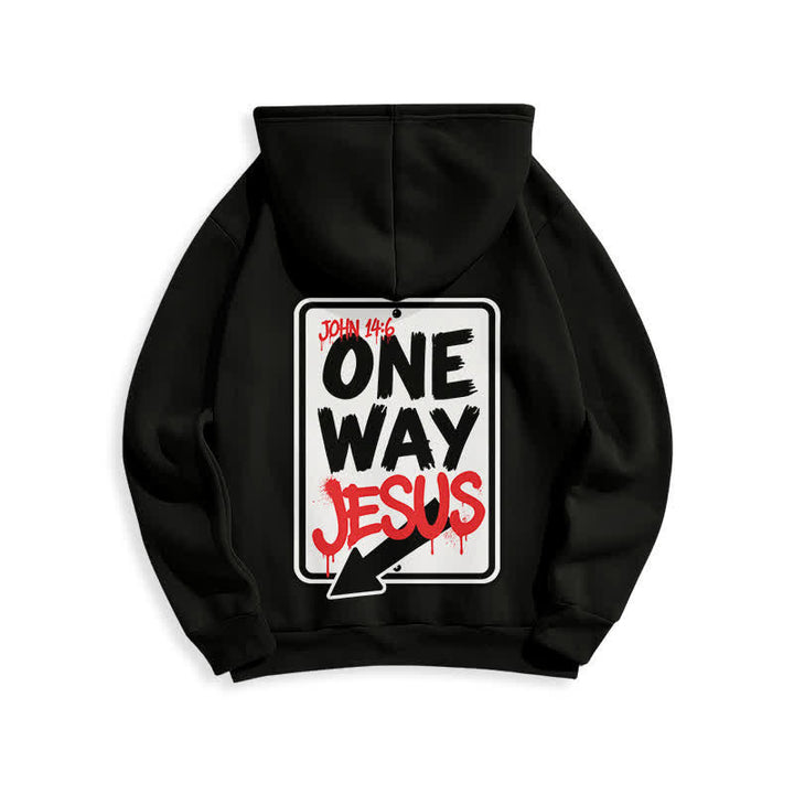 Christianartworkshop One Way Jesus Graffiti Heather Gray Pullover Hoodie - image 7