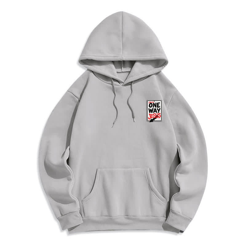 Christianartworkshop One Way Jesus Graffiti Heather Gray Pullover Hoodie - image 2