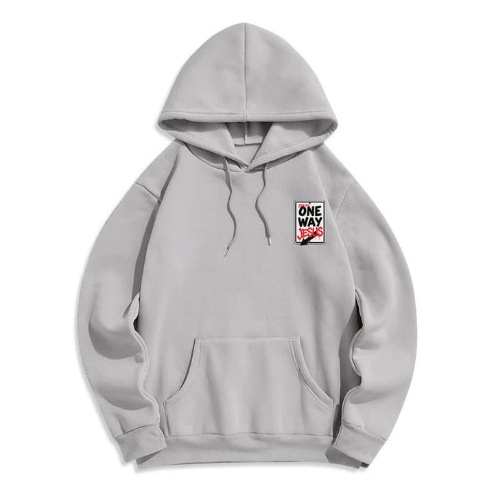 Christianartworkshop One Way Jesus Graffiti Heather Gray Pullover Hoodie - image 2