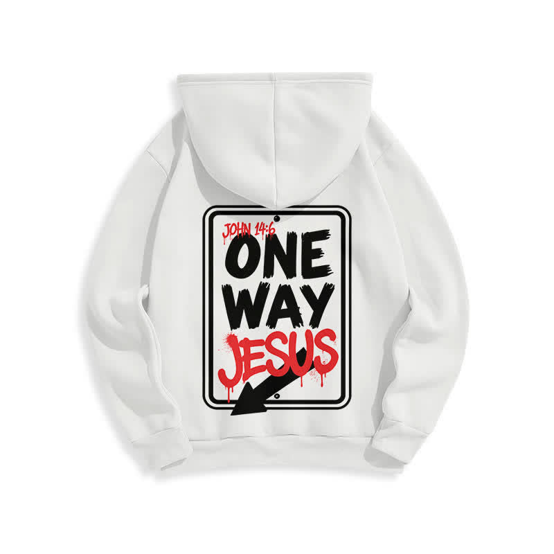Christianartworkshop One Way Jesus Graffiti Heather Gray Pullover Hoodie - image 4