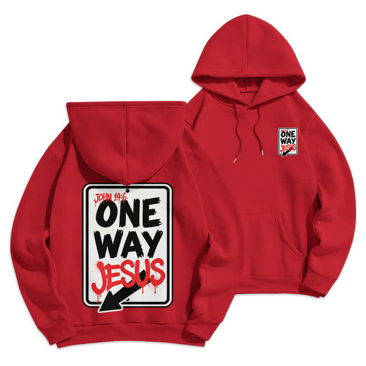 Christianartworkshop One Way Jesus Graffiti Heather Gray Pullover Hoodie - Red - 2XL - image 21