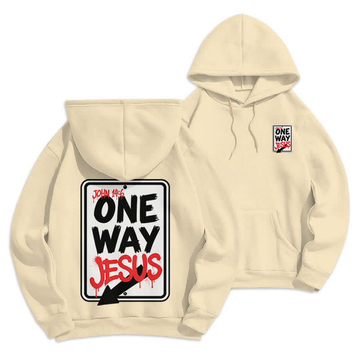 Christianartworkshop One Way Jesus Graffiti Heather Gray Pullover Hoodie - Beige - 2XL - image 15
