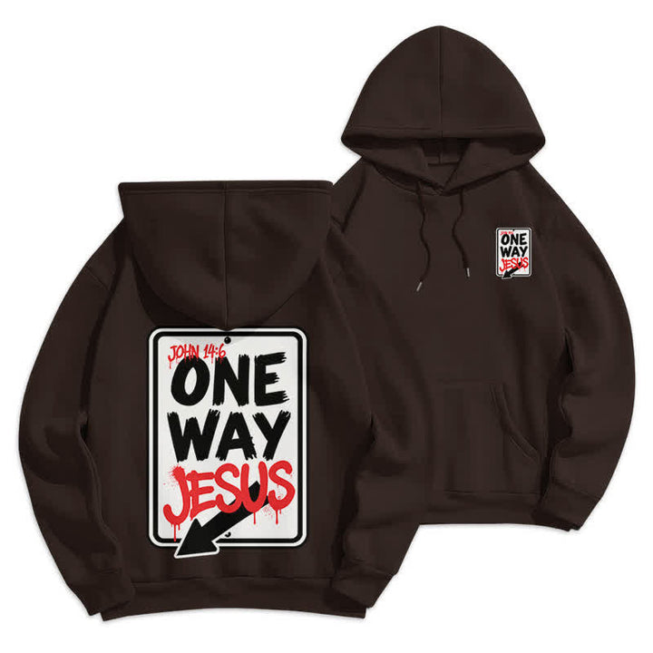 Christianartworkshop One Way Jesus Graffiti Heather Gray Pullover Hoodie - Coffee - 2XL - image 12