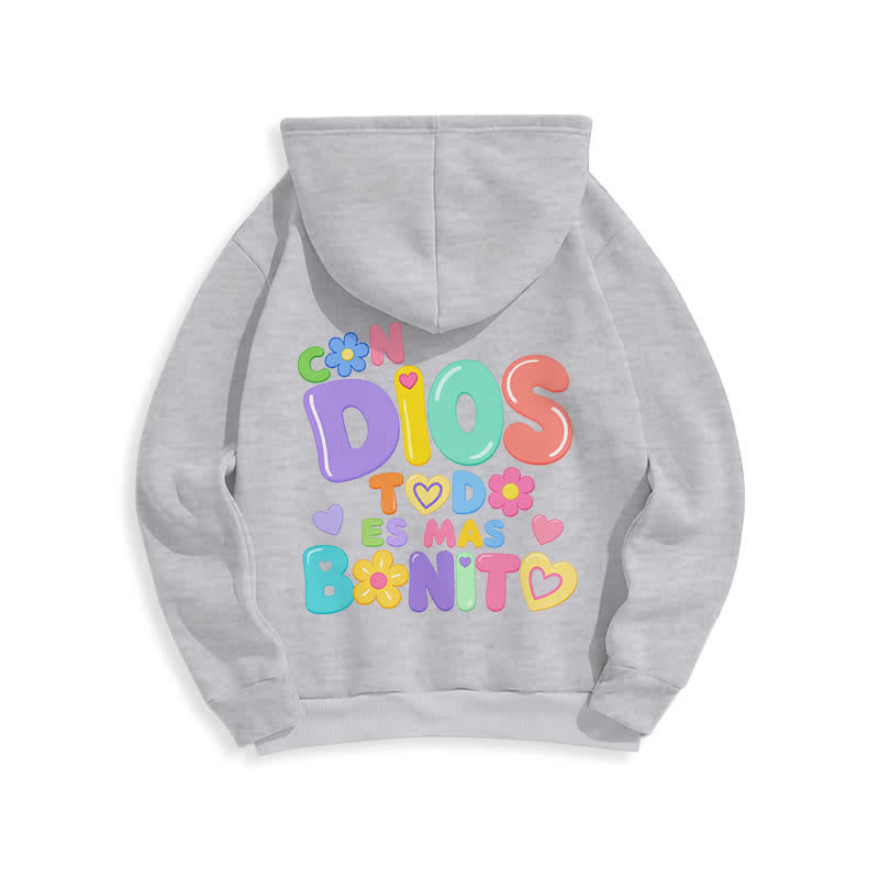 Christianartworkshop Pastel Graffiti Floral Cream Oversized Pullover Hoodie - image 22