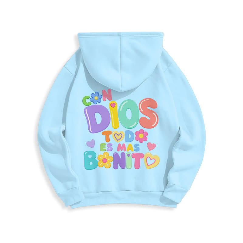 Christianartworkshop Pastel Graffiti Floral Cream Oversized Pullover Hoodie - image 13