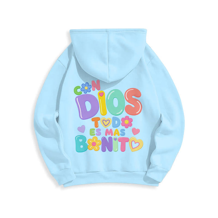 Christianartworkshop Pastel Graffiti Floral Cream Oversized Pullover Hoodie - image 13