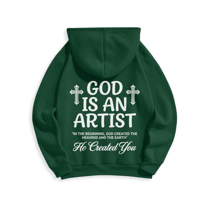 Christianartworkshop God Is An Artist Black Streetwear Pullover Hoodie - image 10